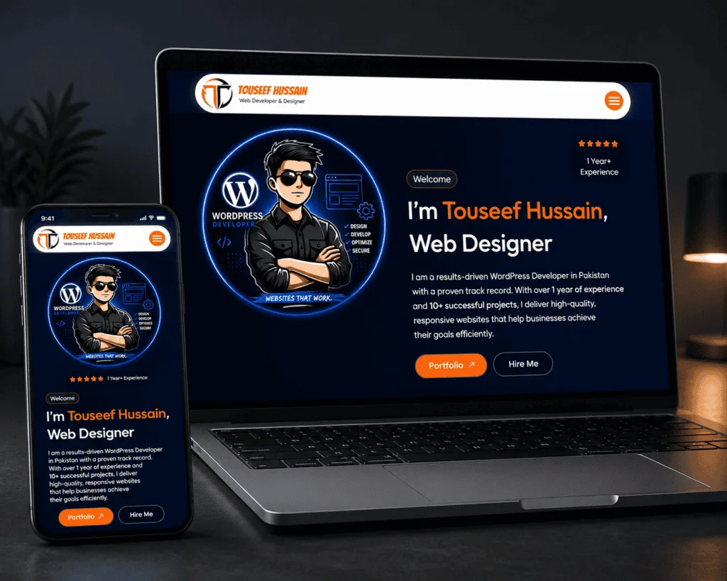 Responsive website design mockup setup  Touseef Hussain Portfolio 